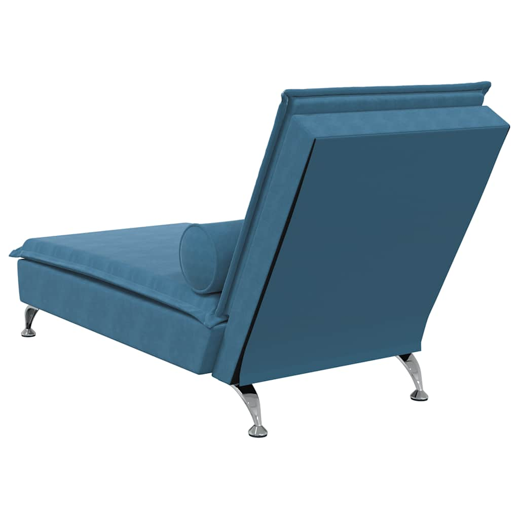 Massage lounge chair with blue velvet bolster