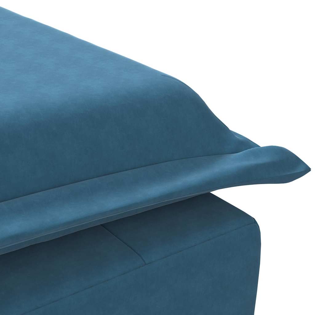 Chaise longue de massage avec traversin bleu velours