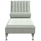 Massage lounge chair with light gray velvet bolster