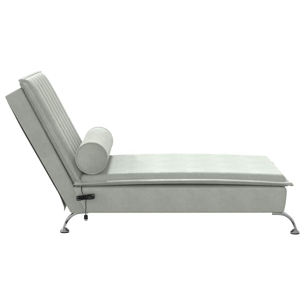 Massage lounge chair with light gray velvet bolster