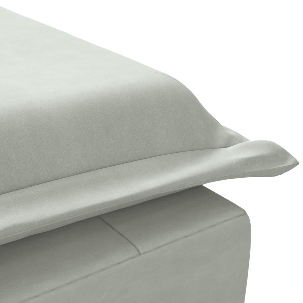 Chaise longue de massage avec traversin gris clair velours