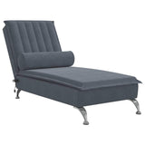 Massage lounge chair with dark gray velvet bolster