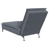 Massage lounge chair with dark gray velvet bolster