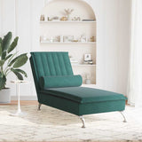 Massage lounge chair with dark green velvet bolster