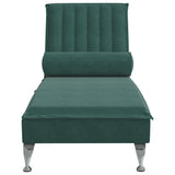 Massage lounge chair with dark green velvet bolster