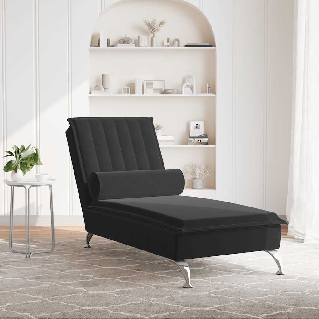 Massage lounge chair with black velvet bolster