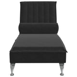 Chaise longue de massage avec traversin noir velours