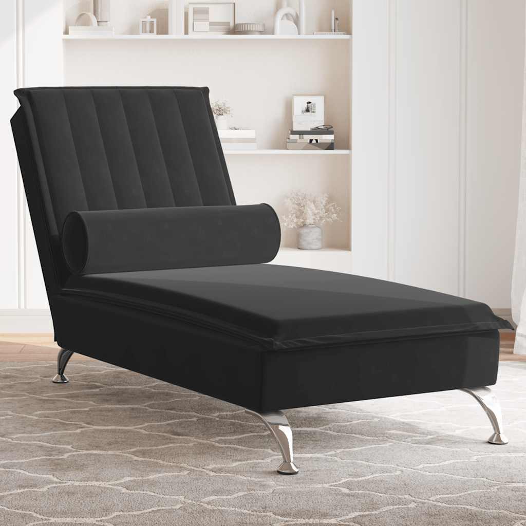 Massage lounge chair with black velvet bolster