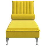 Chaise longue de massage avec traversin jaune velours