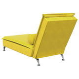 Chaise longue de massage avec traversin jaune velours