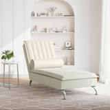 Chaise longue de massage avec traversin crème velours