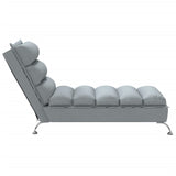 Chaise longue avec coussins gris clair tissu