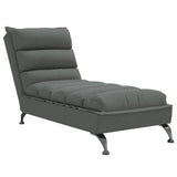 Chaise longue avec coussins gris foncé tissu