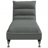 Chaise longue avec coussins gris foncé tissu