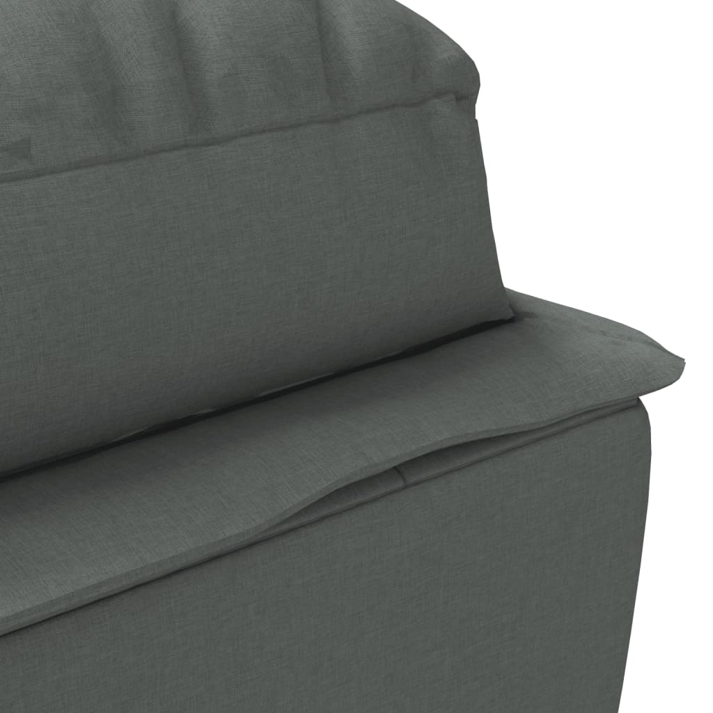 Chaise longue avec coussins gris foncé tissu