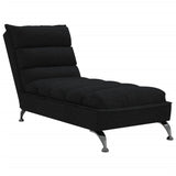 Chaise longue avec coussins noir tissu