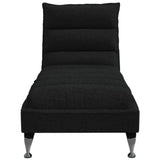 Chaise longue avec coussins noir tissu