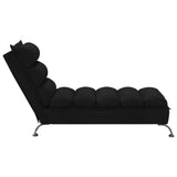 Chaise longue avec coussins noir tissu