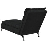 Chaise longue avec coussins noir tissu