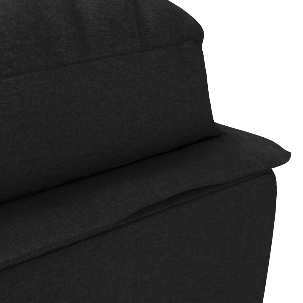 Chaise longue avec coussins noir tissu