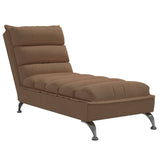 Chaise longue avec coussins marron tissu