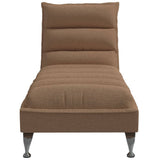 Chaise longue avec coussins marron tissu