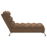 Chaise longue avec coussins marron tissu