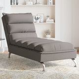 Chaise longue avec coussins taupe tissu