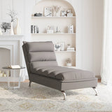 Chaise longue avec coussins taupe tissu