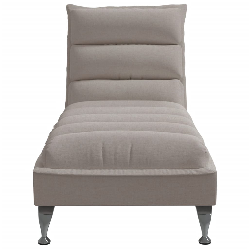 Chaise longue avec coussins taupe tissu