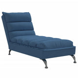 Chaise longue avec coussins bleu tissu