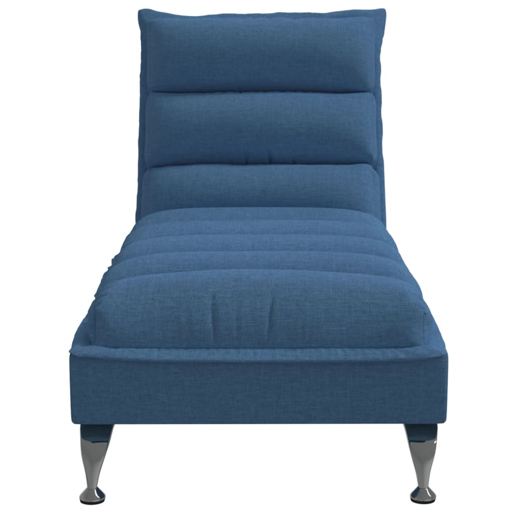 Chaise longue avec coussins bleu tissu