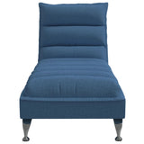 Chaise longue avec coussins bleu tissu