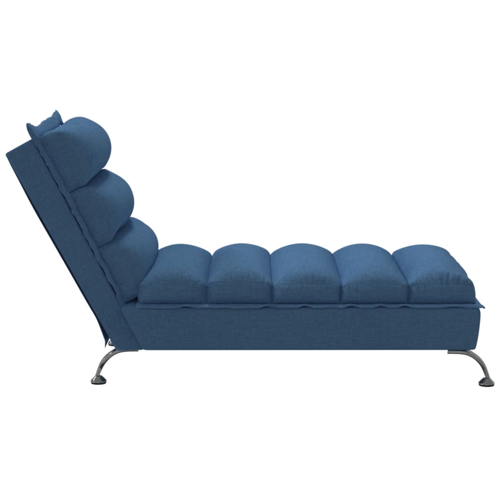 Chaise longue avec coussins bleu tissu