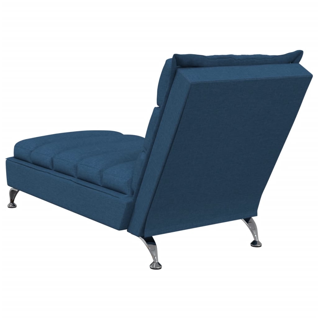 Chaise longue avec coussins bleu tissu