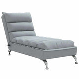 Chaise longue de massage avec coussins gris clair tissu