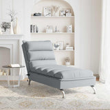 Chaise longue de massage avec coussins gris clair tissu