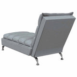 Chaise longue de massage avec coussins gris clair tissu