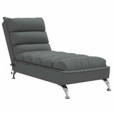 Chaise longue de massage avec coussins gris foncé tissu