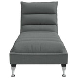 Chaise longue de massage avec coussins gris foncé tissu