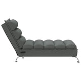 Chaise longue de massage avec coussins gris foncé tissu