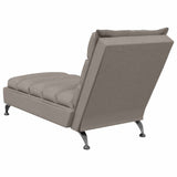 Chaise longue de massage avec coussins taupe tissu