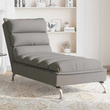 Chaise longue de massage avec coussins taupe tissu