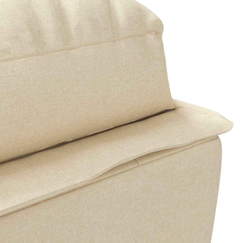 Chaise longue de massage avec coussins crème tissu