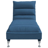 Chaise longue de massage avec coussins bleu tissu