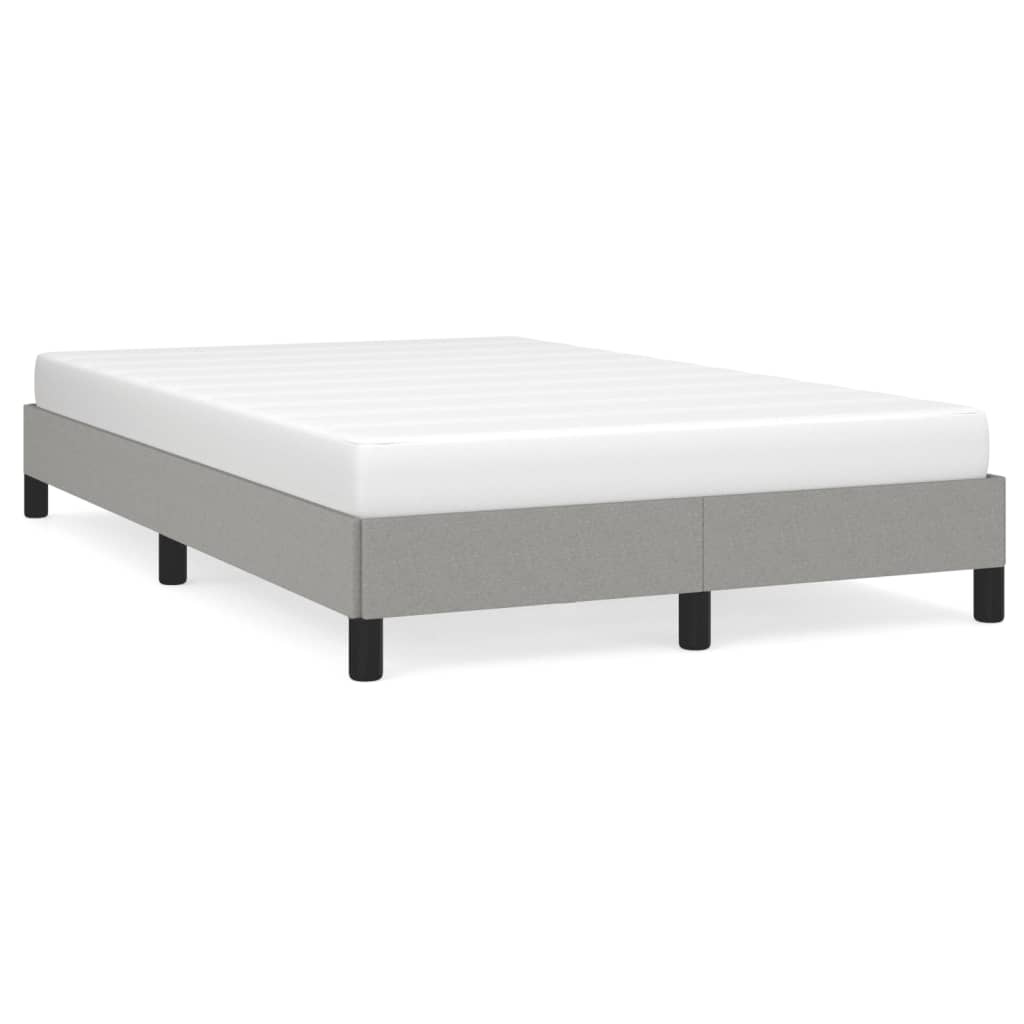 Cadre de lit sans matelas gris clair 120x190 cm tissu