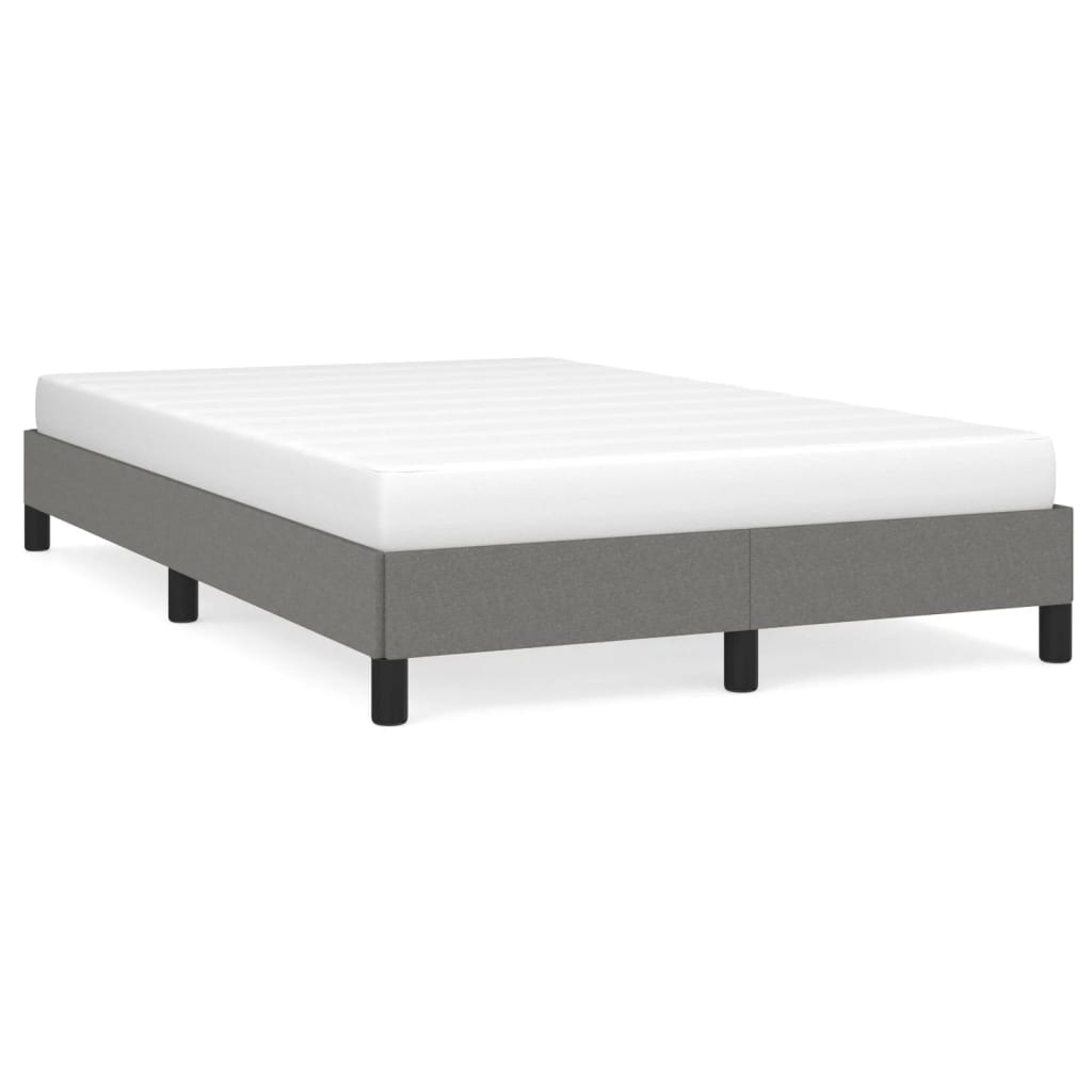 Cadre de lit sans matelas gris foncé 120x190 cm tissu