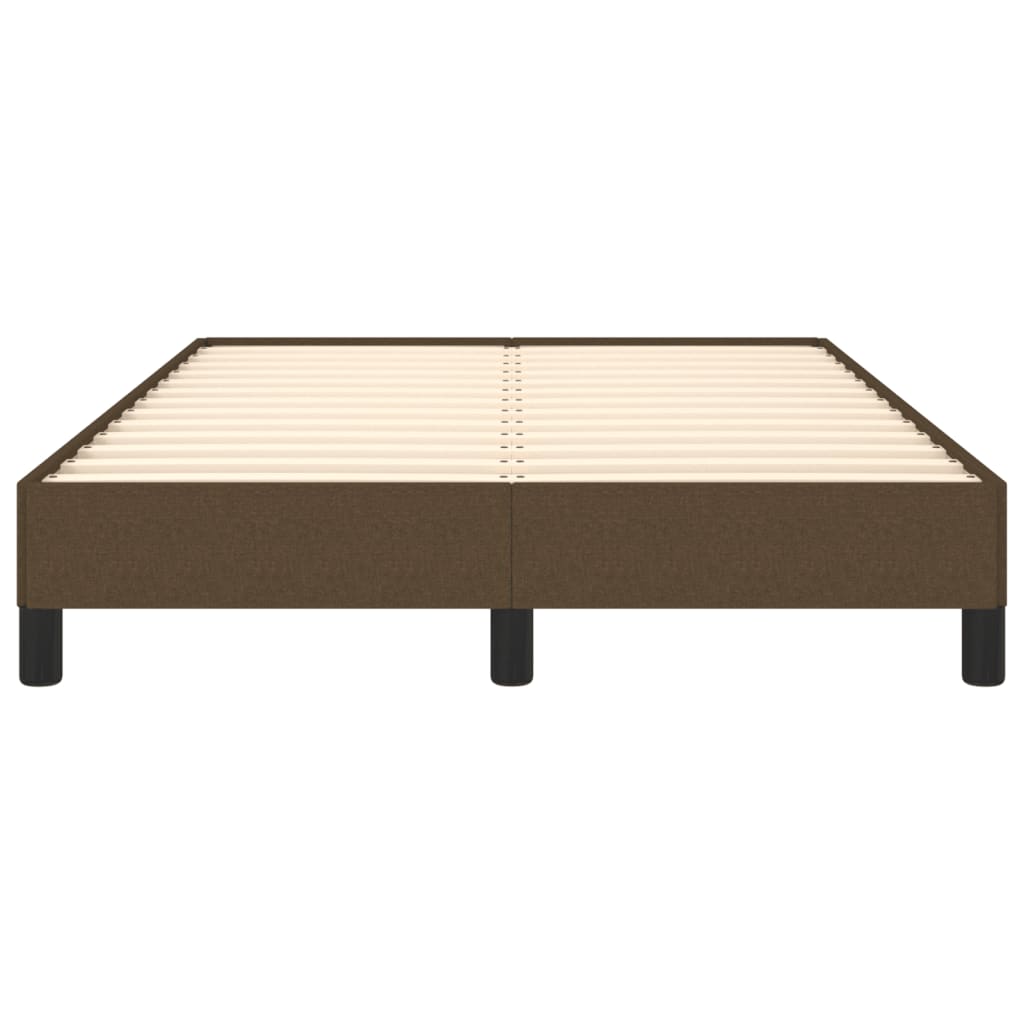 Cadre de lit sans matelas marron foncé 120x190 cm tissu