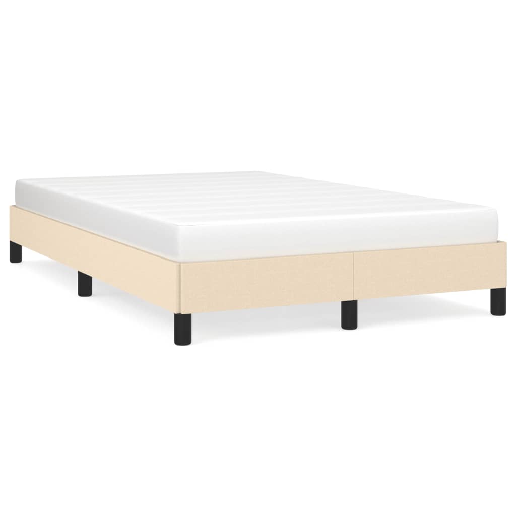 Cadre de lit sans matelas crème 120x190 cm tissu