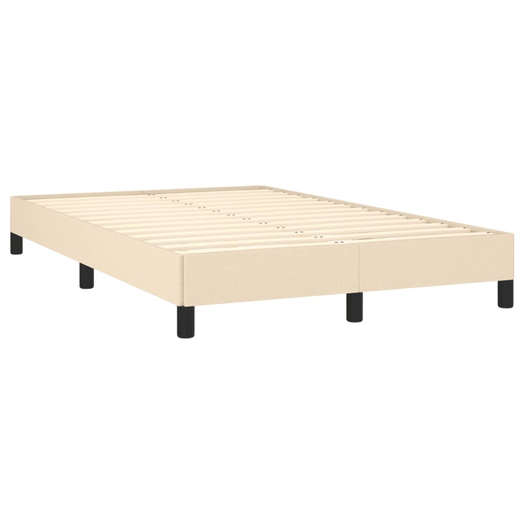 Cadre de lit sans matelas crème 120x190 cm tissu